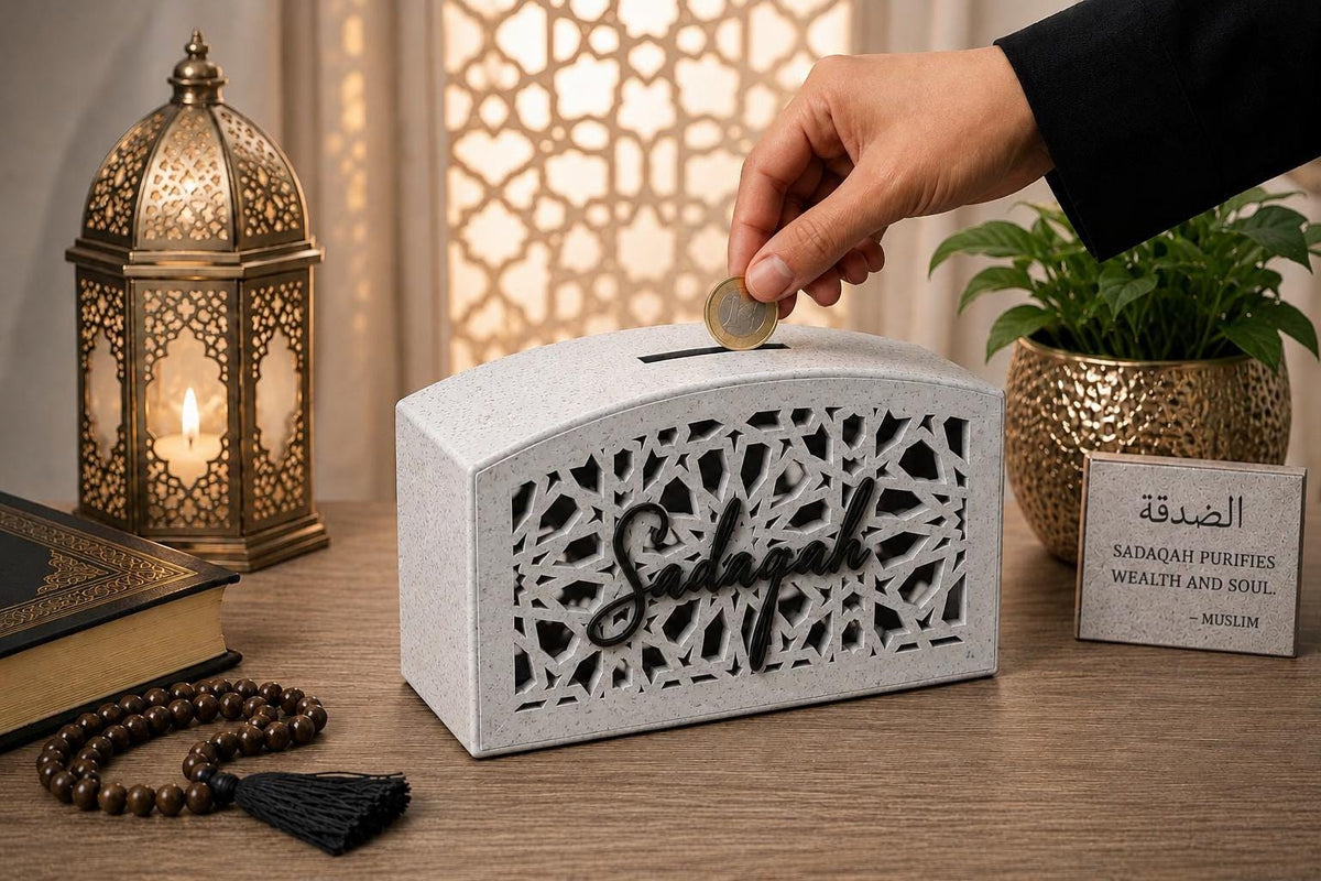 Custom Sadaqa Box | Islamic Charity Box | Personalised Muslim Home Decor | House warming Gift | House Gift