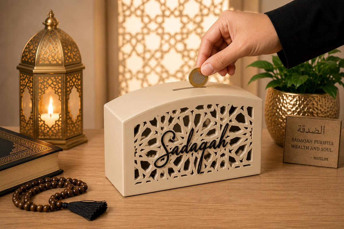 Personalised Umrah Mubarak Frame & Sadaqah Box Bundle | Islamic Gift, 3D Printed Plaque